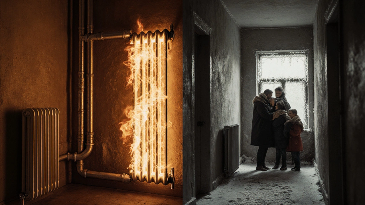 Однотрубная система с неравномерным обогревом: один радиатор горячий, другой ледяной.