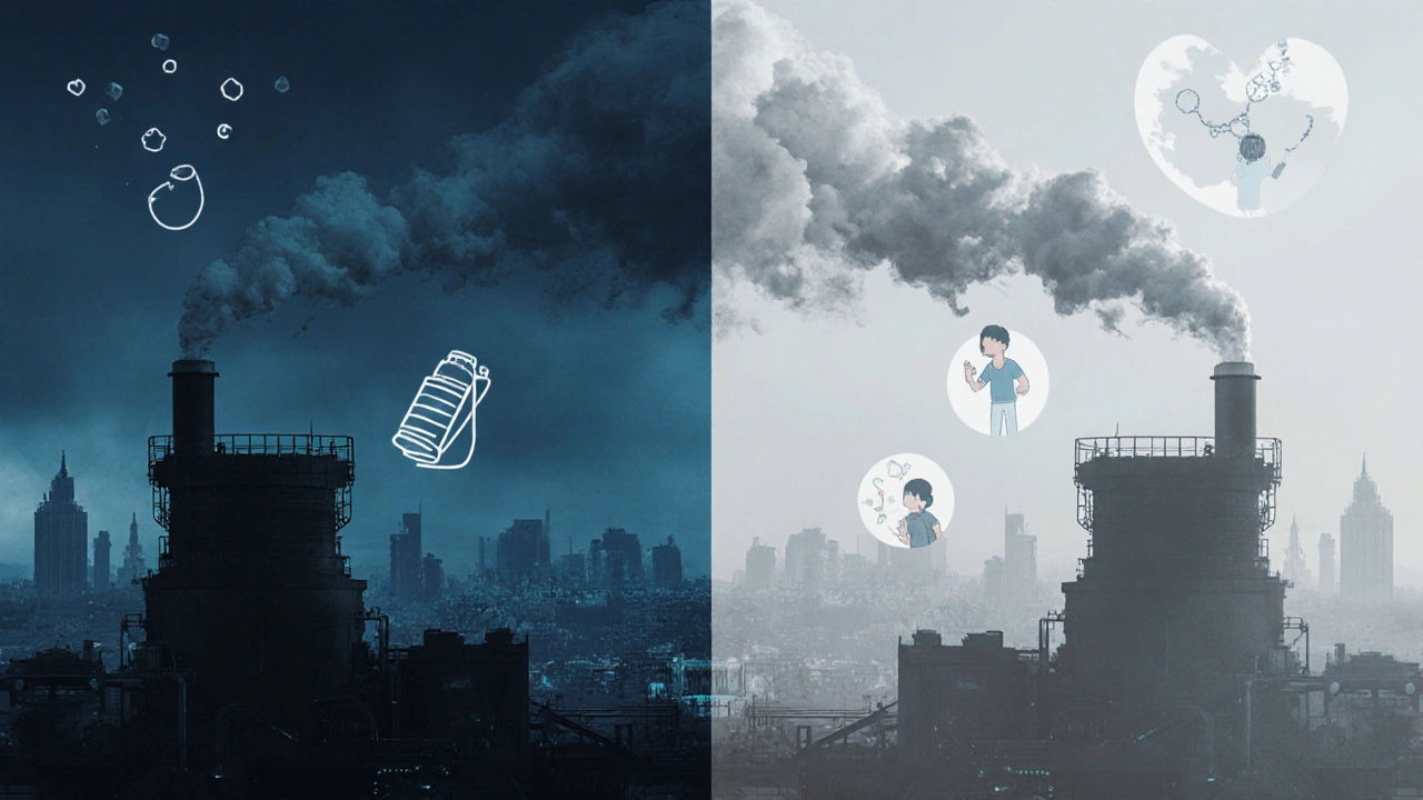 Сравнение газового и пиролизного котлов: чистый выброс против невидимых токсинов в городском смоге.