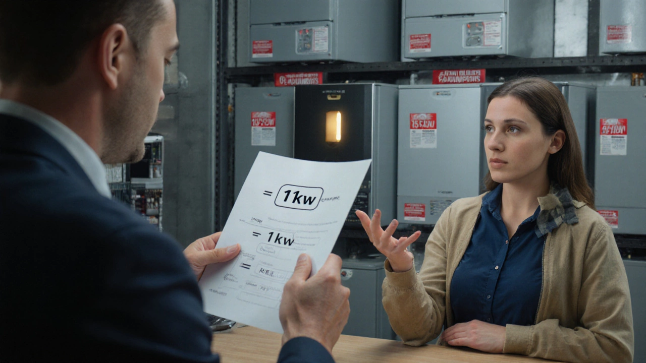 Владелец дома выбирает котел мощностью 11 кВт, игнорируя продавца.